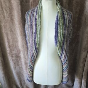 🌈 Striped Multicolor Open-Front Sweater by Ozai N Ku‎
